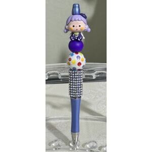 Custom Pen Purple Mini Kawaii AMLLS VuuYoo Doll Beaded Acrylic Handmade